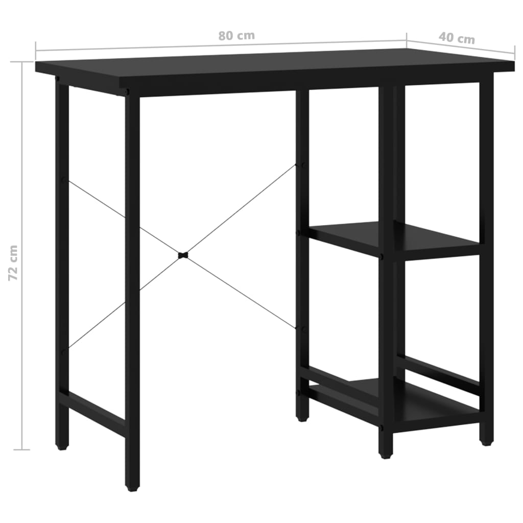 Computertisch Weiß 80x40x72 cm MDF und Metall