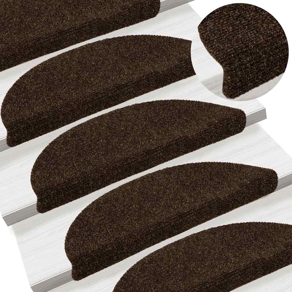 Stufenmatten Selbstklebend 15 Stk. 56x17x3 cm Hellbraun Halbrund