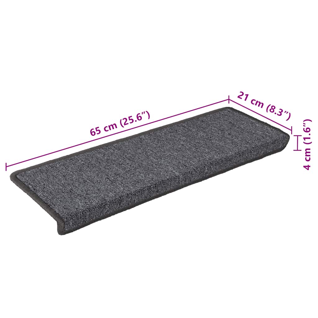 Stufenmatten 15 Stk. 65x21x4 cm Anthrazit Rechteckiger Rand