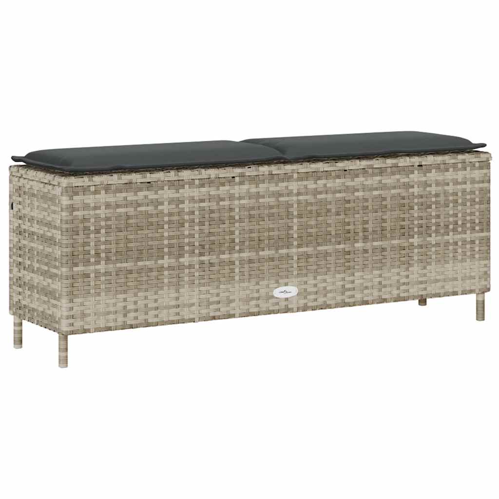 Gartenbank mit Kissen Schwarz 110x30x40,5 cm Poly Rattan