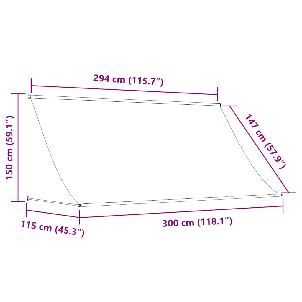 Einziehbare Markise 150×150 cm Blau und Weiß