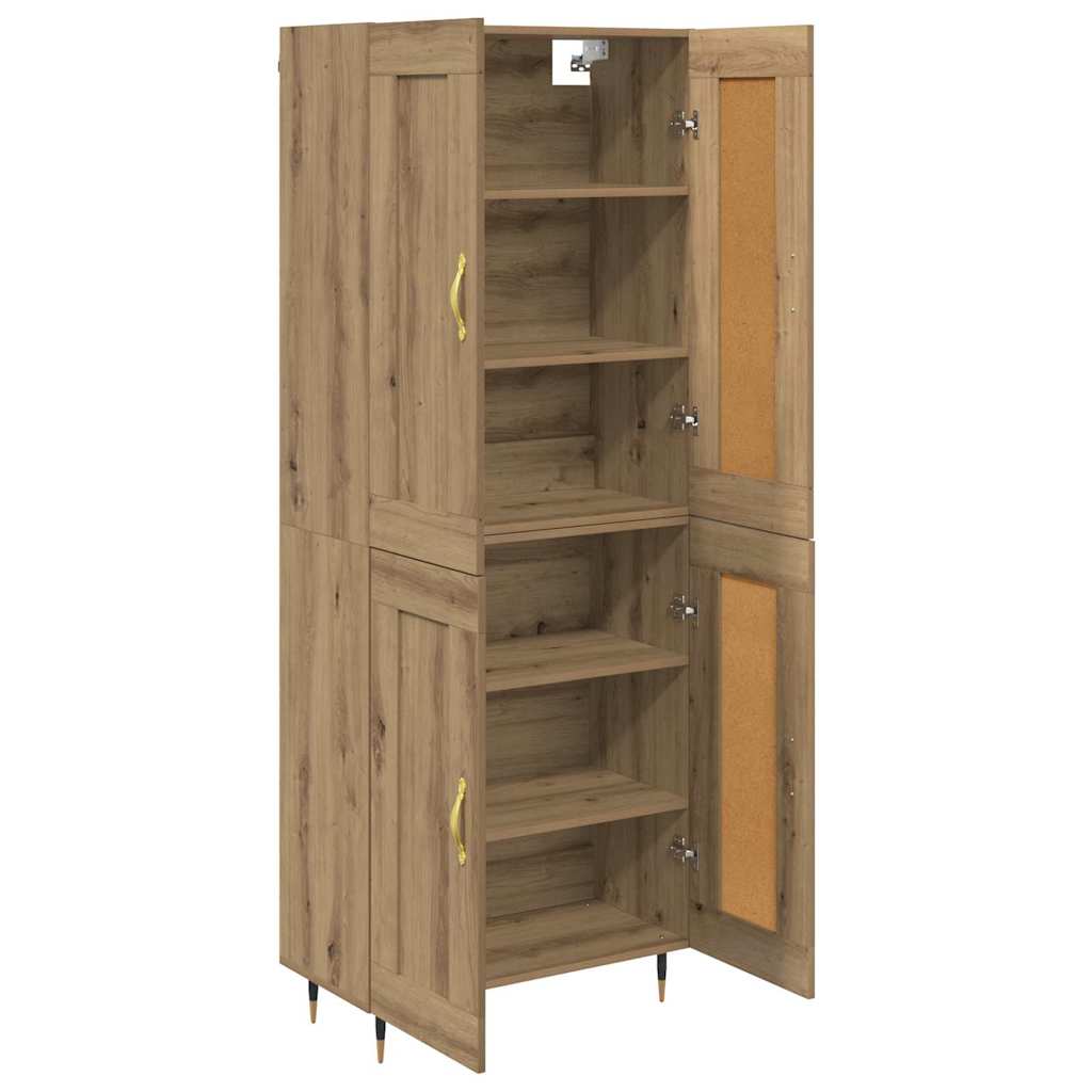 Highboard Betongrau 69,5x34x180 cm Holzwerkstoff