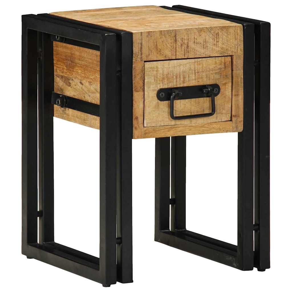 Beistelltisch mit Schubladen 40 x 40 x 50 cm Massivholz Mango