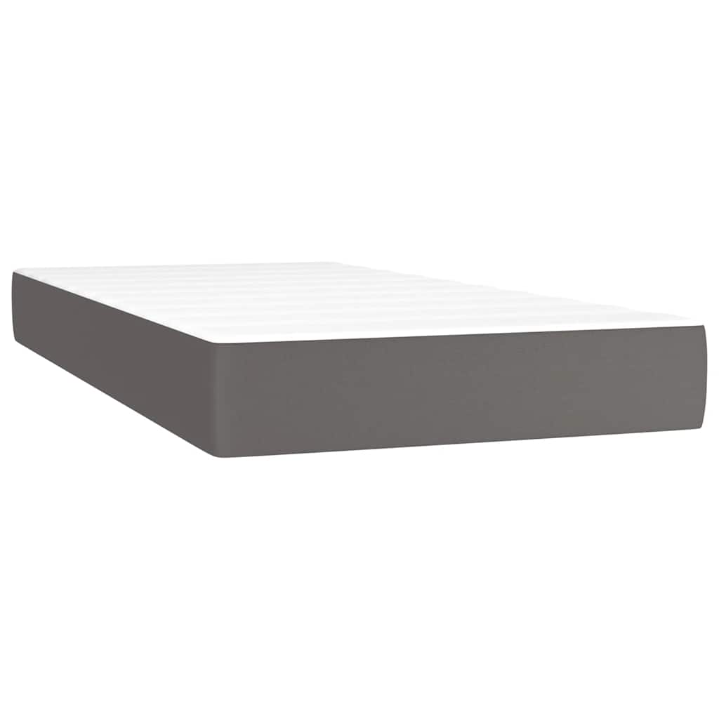 Taschenfederkernmatratze Mittel Schwarz 80x200x20 cm Kunstleder