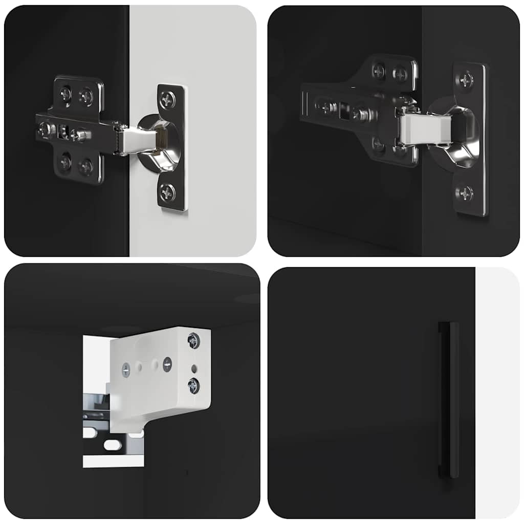 Badezimmermöbel-Set mit Tür 2 pcs Weiß Holzwerkstoff & Metall