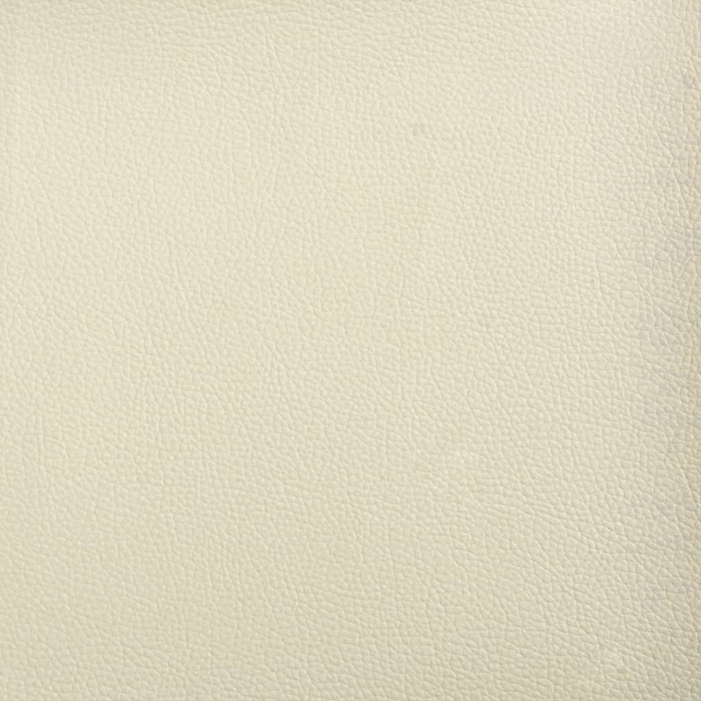 2-Sitzer-Sofa mit Zierkissen Creme 120 cm Kunstleder