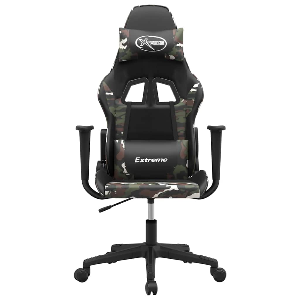 Gaming-Stuhl mit Massagefunktion Schwarz und Blau Kunstleder