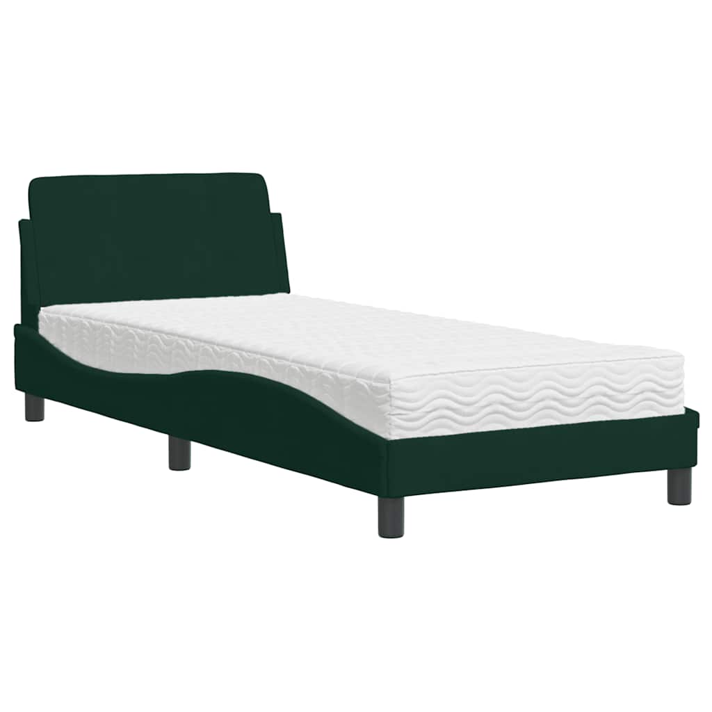 Bett mit Matratze "Dover" Hellgrau 80x200 cm Samt