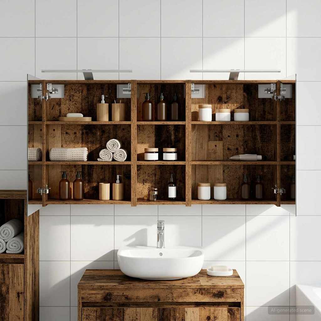 Badezimmerschrank-Set 3 pcs 80 x 10,5 x 50 cm Holzwerkstoff