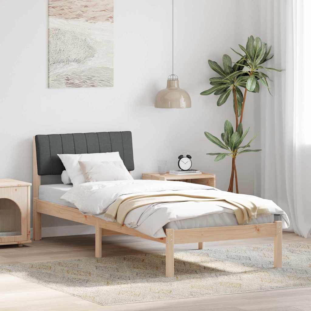 Bettgestell Braun und hellgrau 200 x 200 cm Massivholz Kiefer