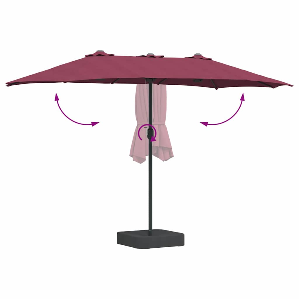 Garten-Sonnenschirm Sand 385 x 209 x 244 cm Polyester und Stahl