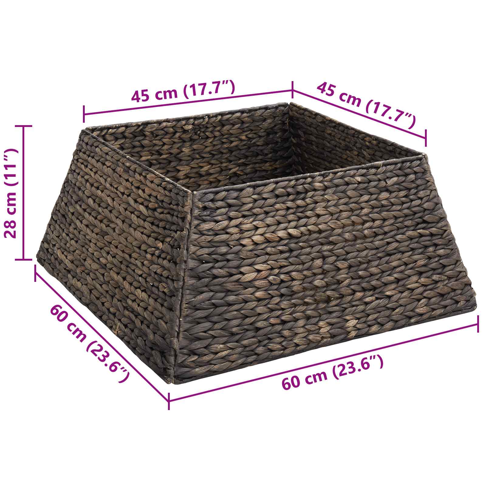 Weihnachtsbaumkragen Braun 70 x 70 x 28 cm Wasserhyazinthe