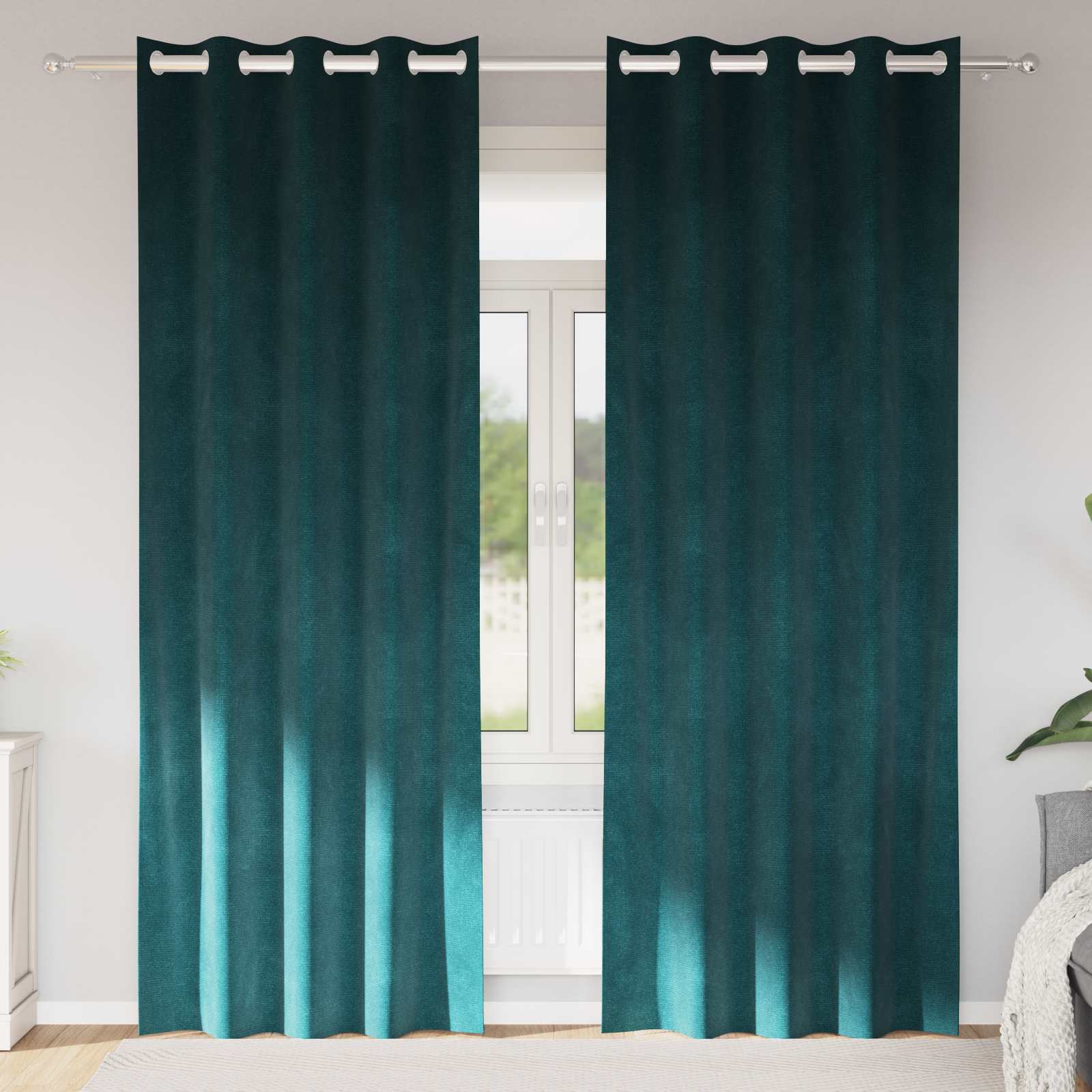 Verdunkelungsvorhänge 2 pcs Schwarz 140 x 140 cm Samt