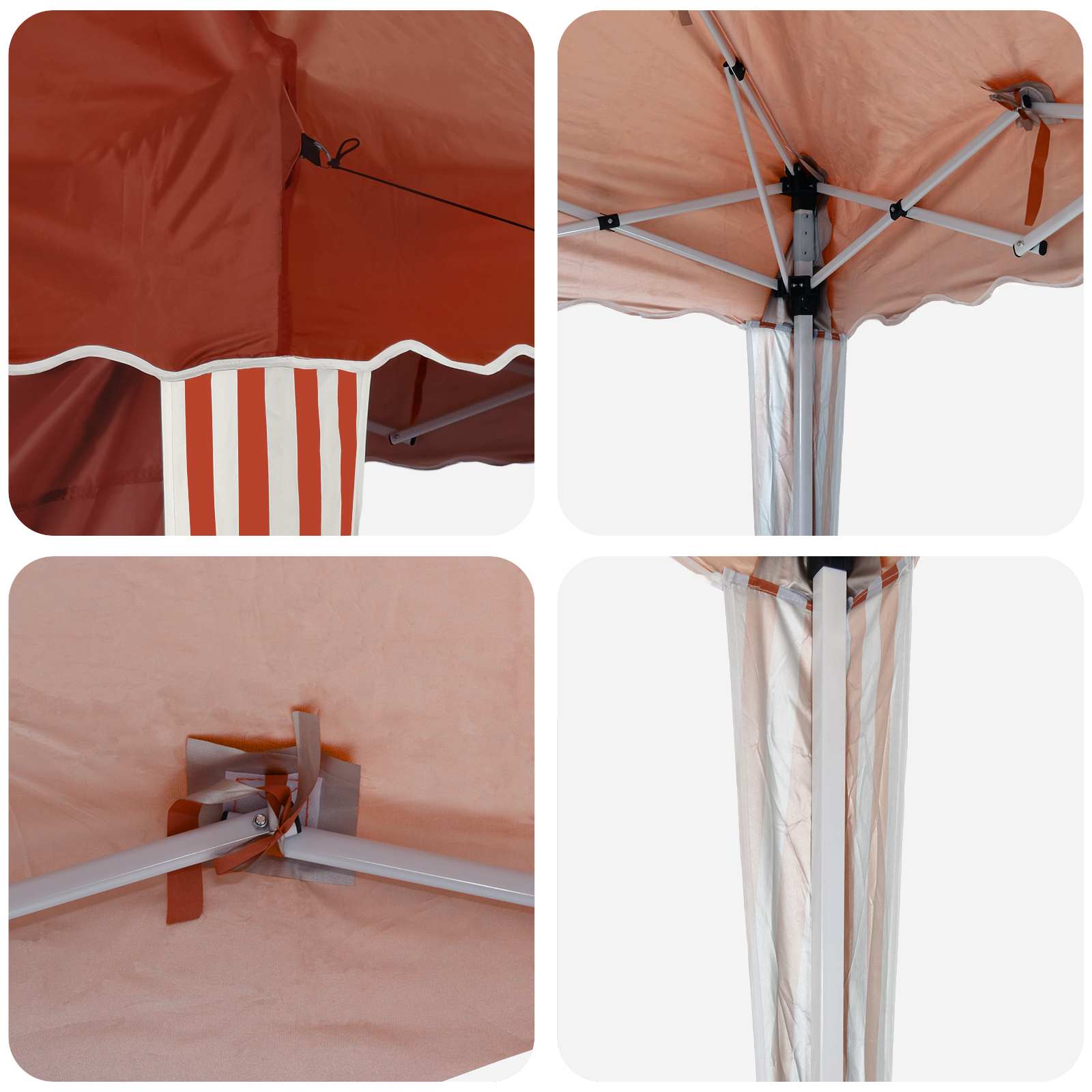 Pop-up Partyzelt 288 x 288 x 245 cm Creme Oxford-Stoff