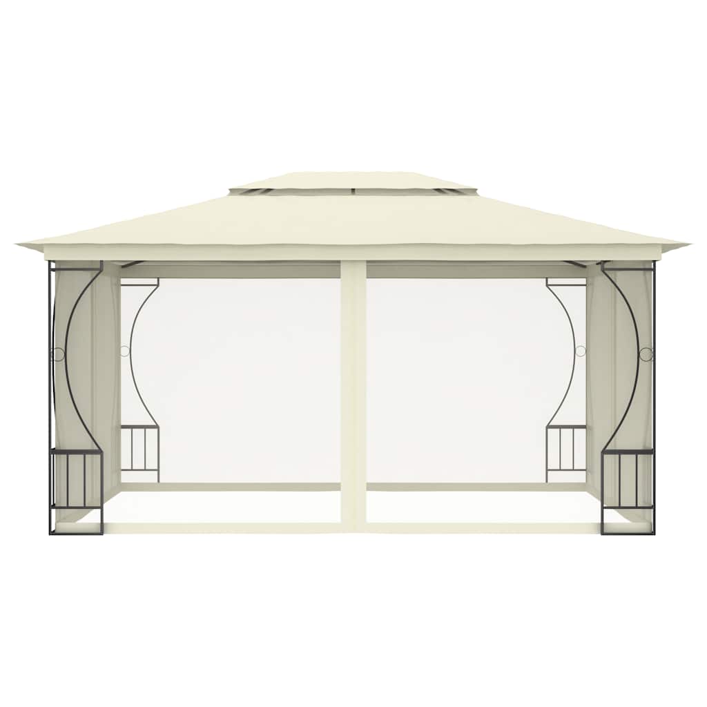 Pavillon mit Netz 300x300x265 cm Creme
