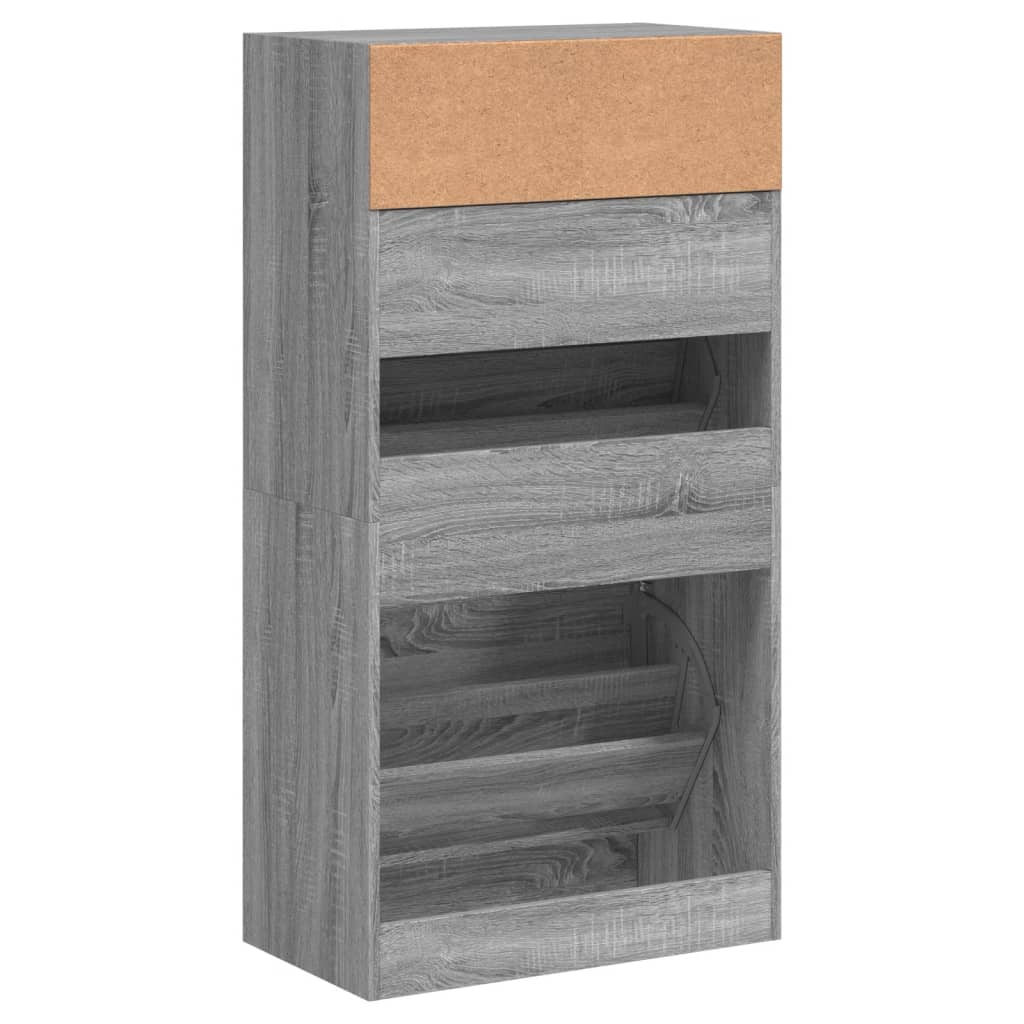 Schuhschrank mit 2 Klappen Weiß 80x34x116 cm