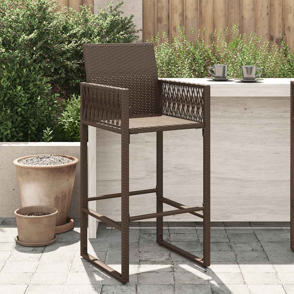 Garten-Barhocker 2 Stk. Schwarz Poly Rattan