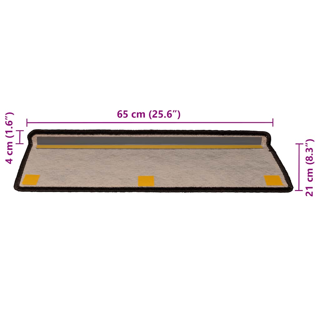 Treppenmatten Selbstklebend Sisal-Look 15 Stk. 65x21x4 Platina