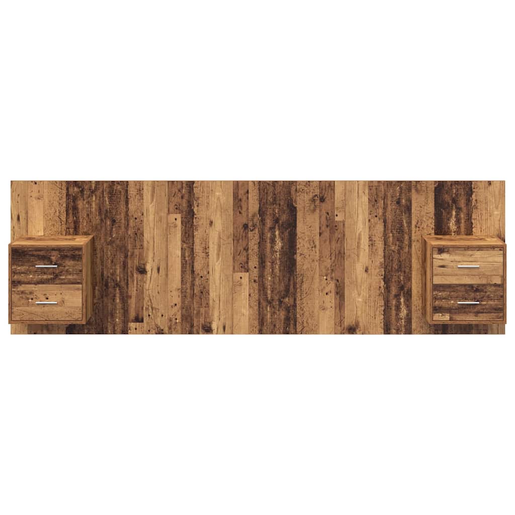 Kopfteil mit Nachttischen Weiß Holzwerkstoff
