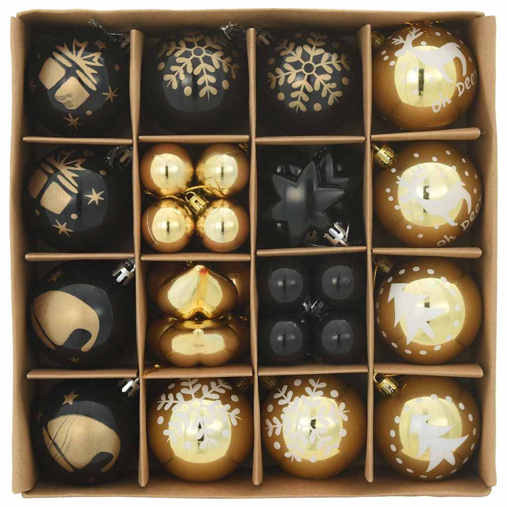 Weihnachtskugel-Set 40 pcs Gold und Rot Kunststoff