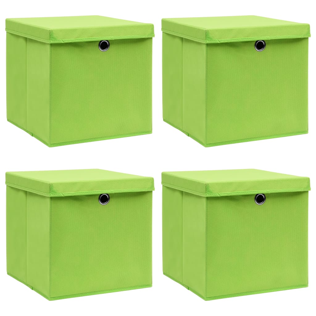 Aufbewahrungsboxen 4 Stk. Blau 32x32x32 cm Stoff
