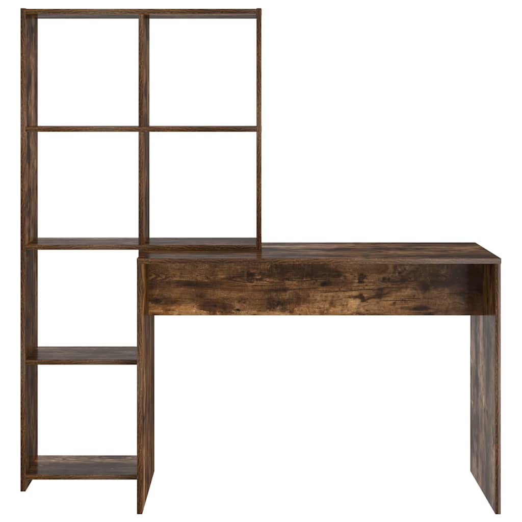 Schreibtisch mit Regal Weiß 138,5 x 55 x 143 cm Holzwerkstoff