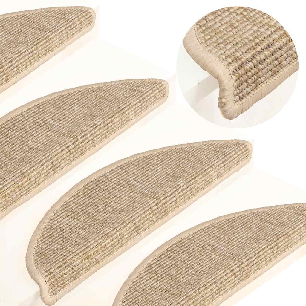 Stufenmatten 15 Stk. 56x17x3 cm Beige und Grau Halbrund