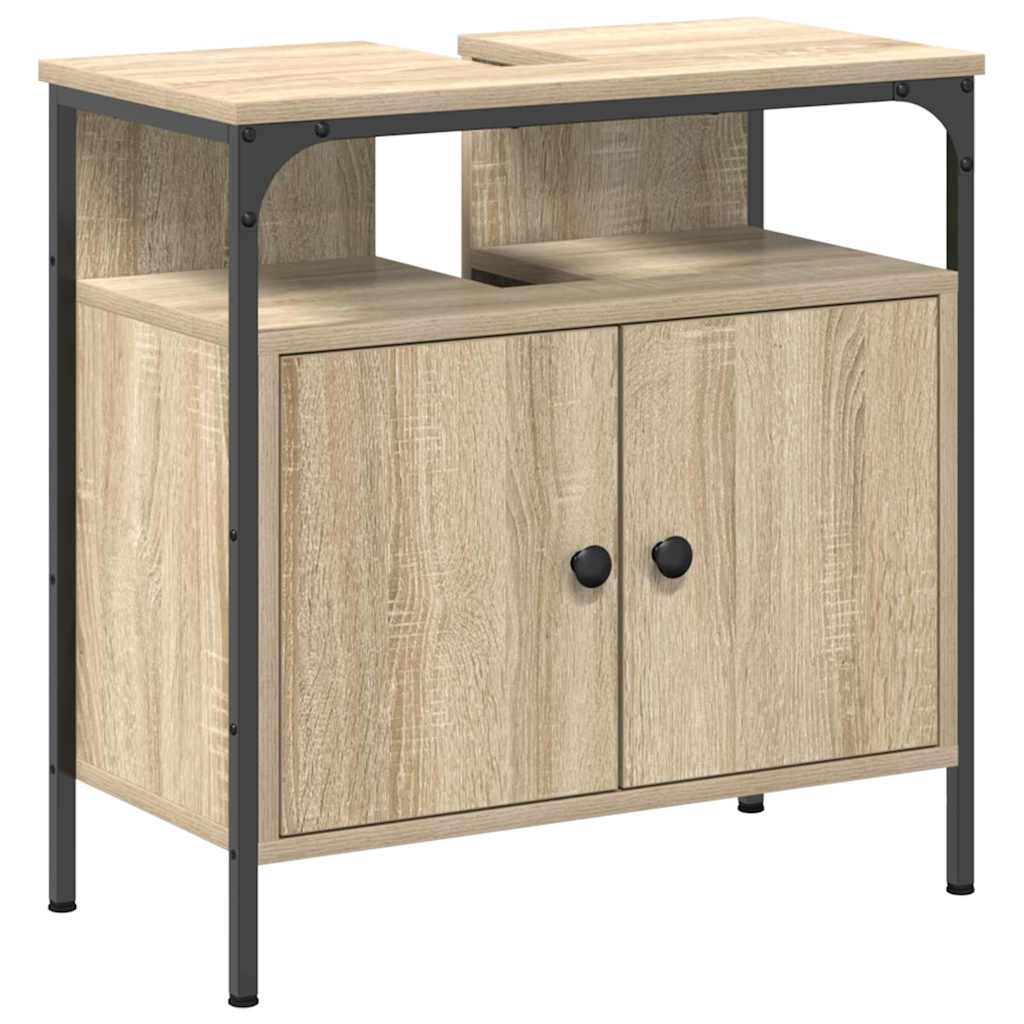3-tlg. Badmöbel-Set Räuchereiche Holzwerkstoff