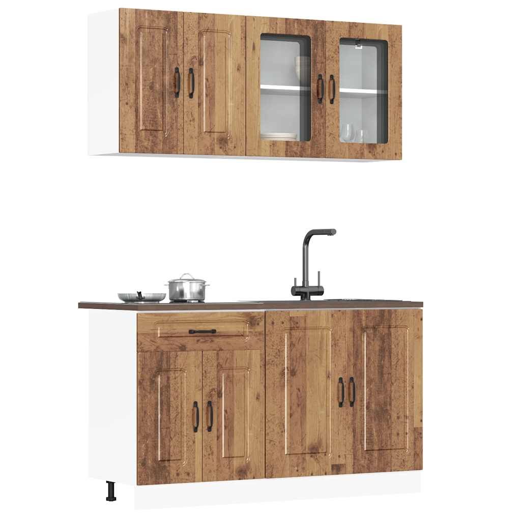 4-tlg. Küchenschrank-Set Kalmar Weiß Holzwerkstoff