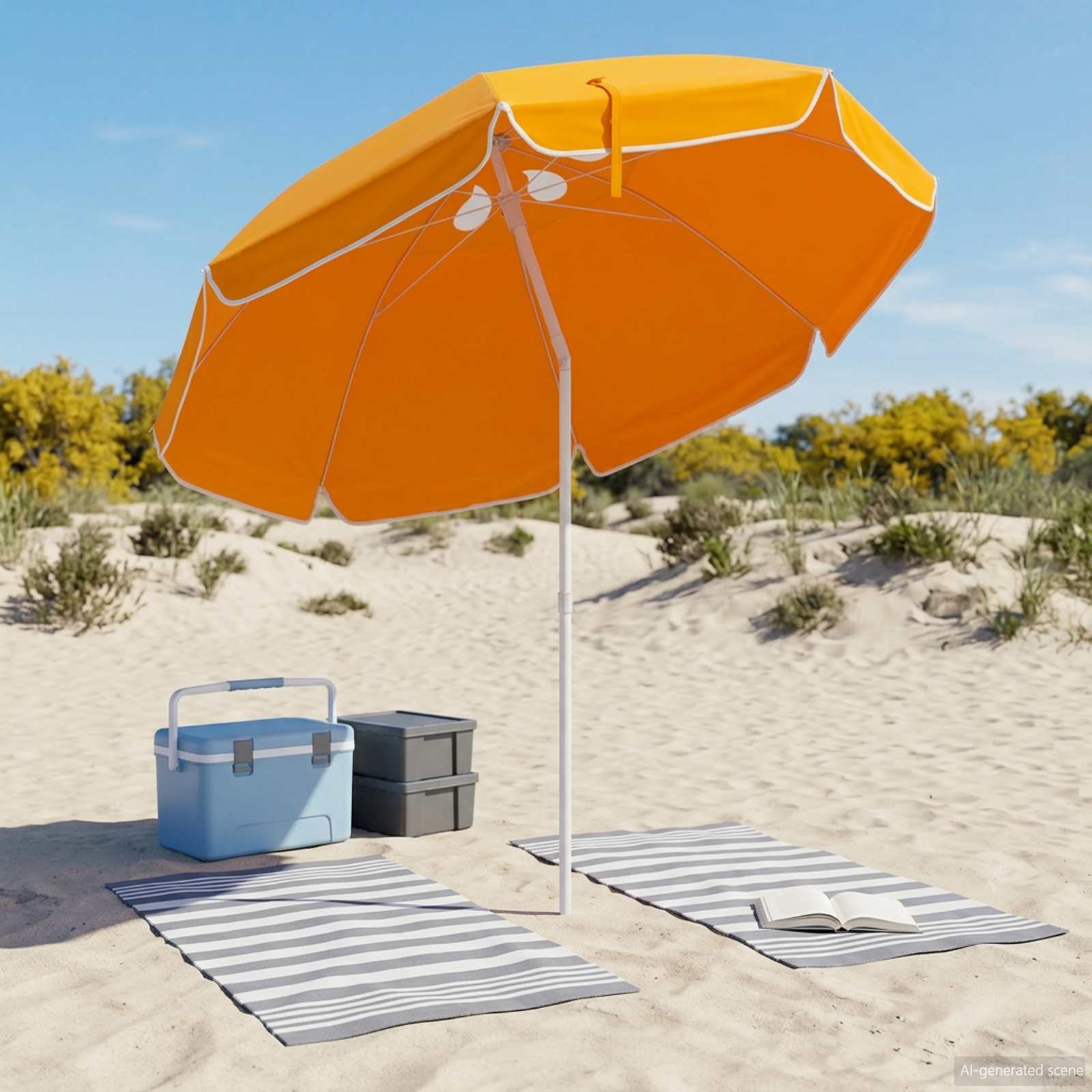 Sonnenschirm mit Stahlmast Sandfarbe 180 cm