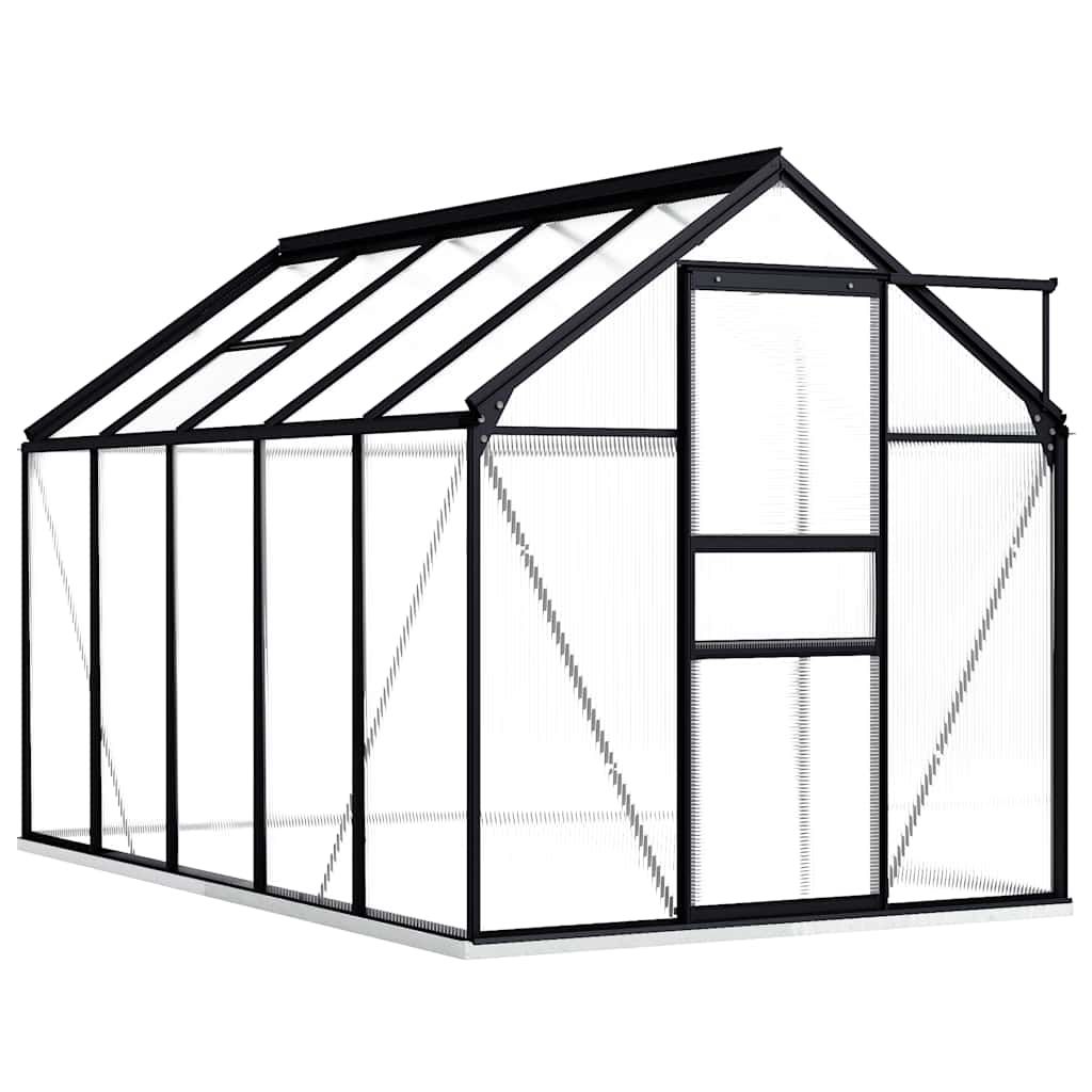 Gewächshaus mit Fundament Anthrazit Aluminium 3,61 m²