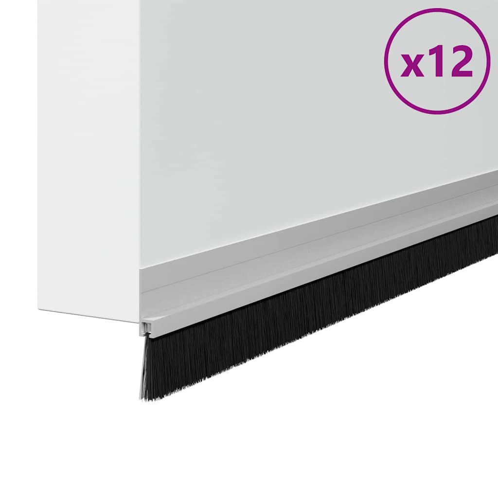Selbstklebende Türbürstendichtungen 2 pcs Braun 100 cm