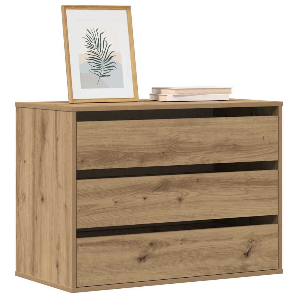 Schubladenschrank Schwarz Eichen-Optik 41 x 40 x 58 cm