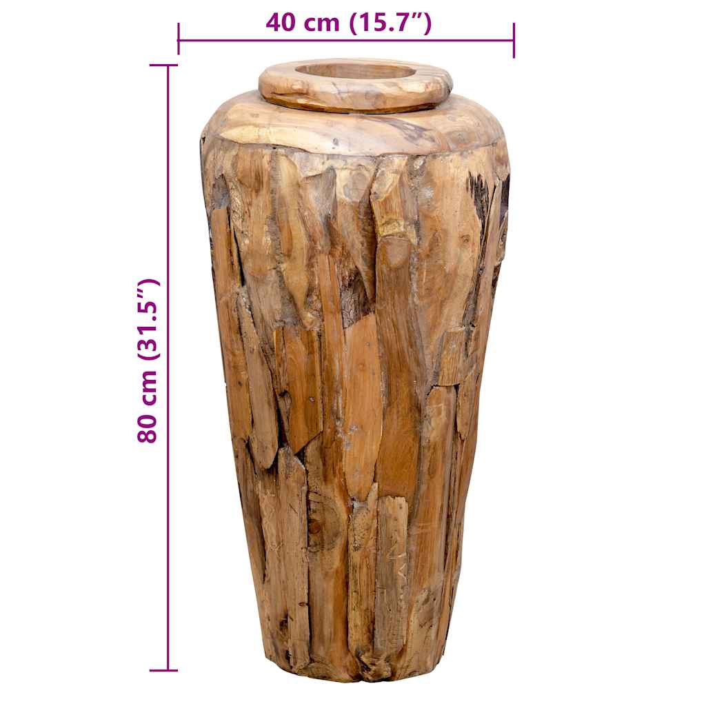 Deko-Vase 40 x 100 cm Massivholz Teak