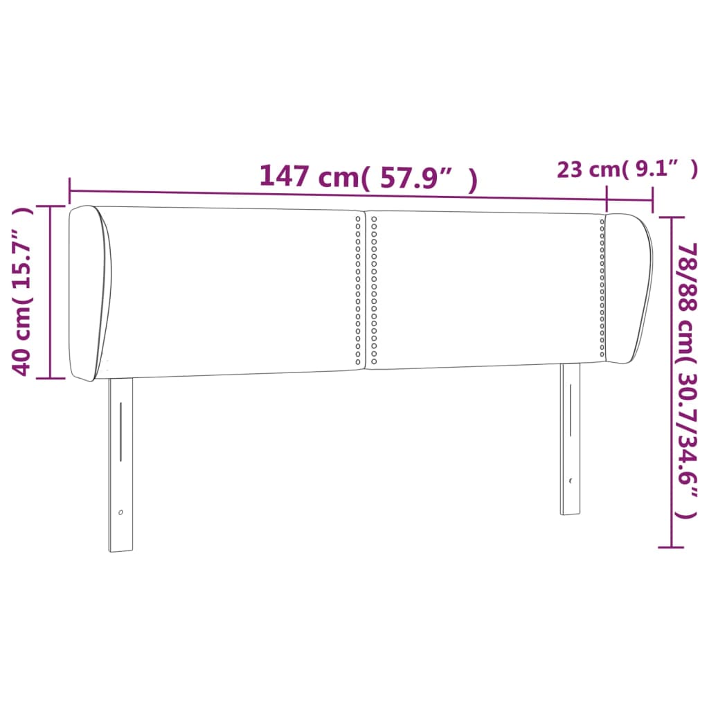 Kopfteil mit Ohren Dunkelgrau 83x23x78/88 cm Stoff