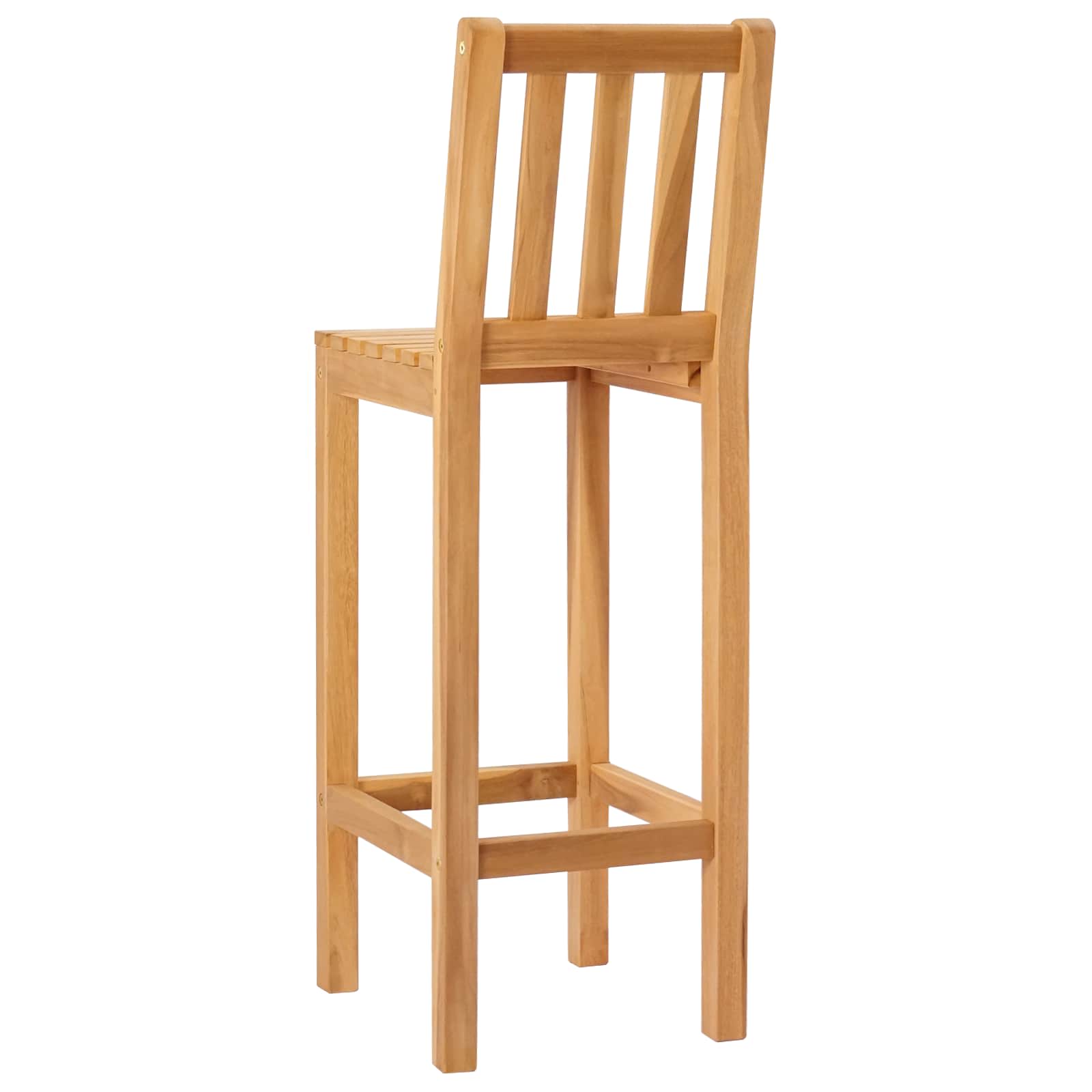 Barhocker 2 pcs Natur Massivholz Teak