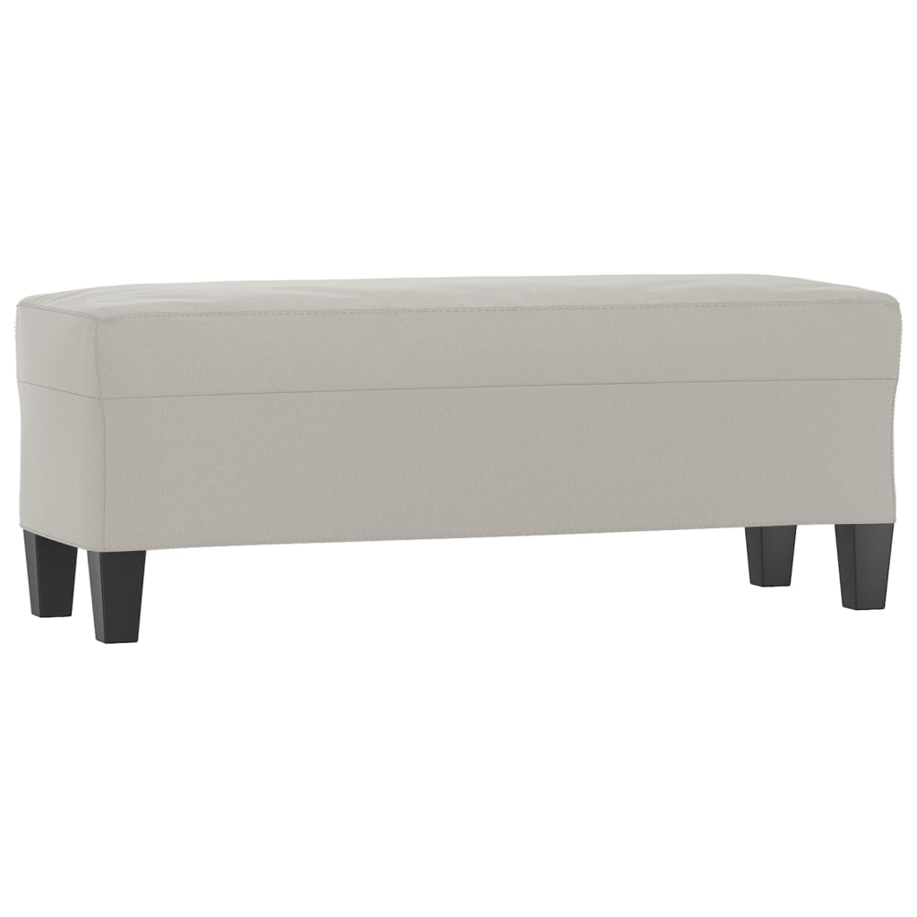 Sitzbank Hellgrau 70x35x41 cm Mikrofasergewebe