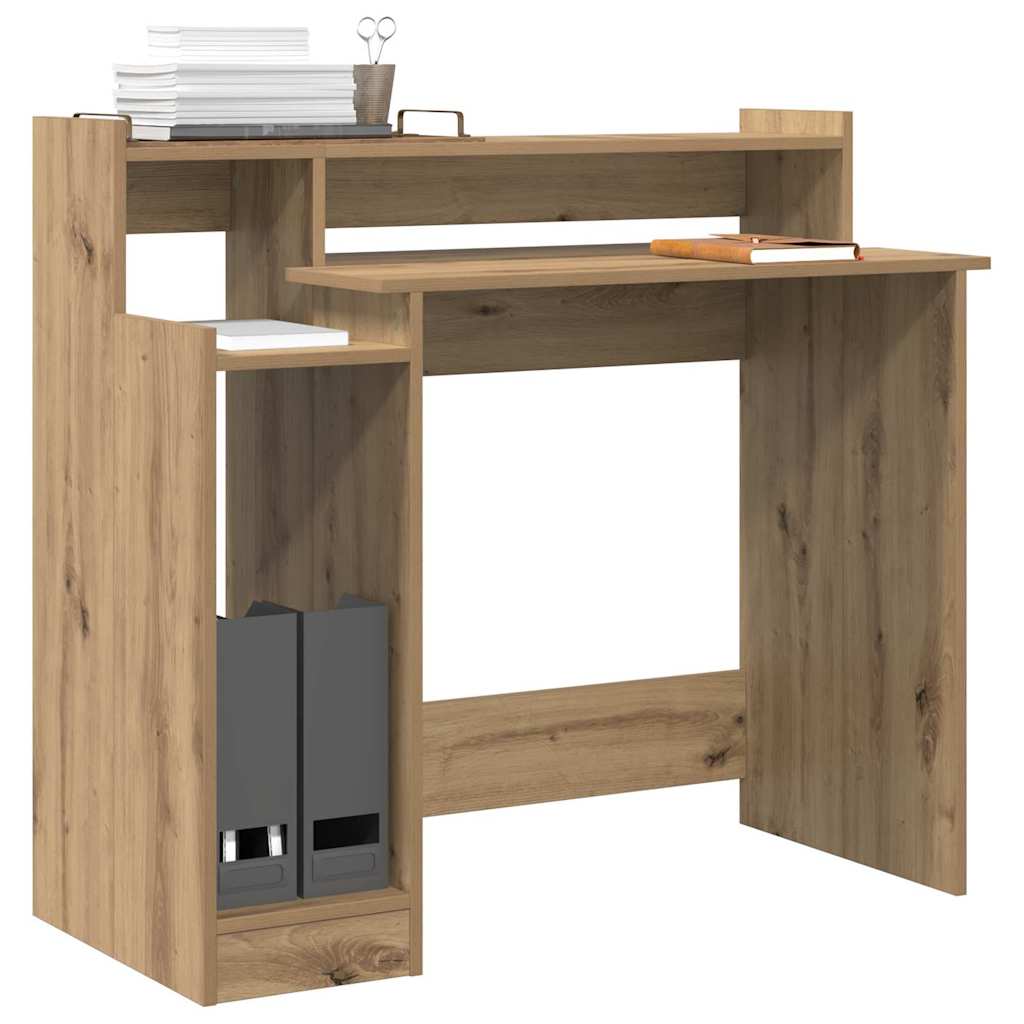 Schreibtisch mit LEDs Weiß 97x45x90 cm Holzwerkstoff