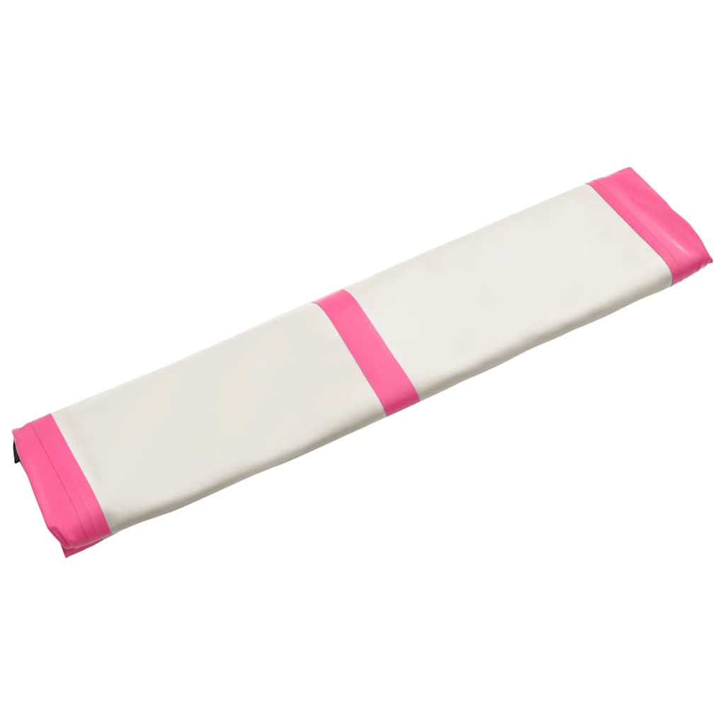 Aufblasbare Gymnastikmatte mit Pumpe 300×100×10 cm PVC Rosa