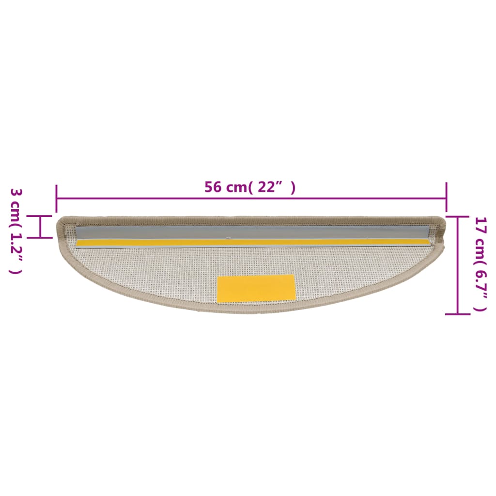 Stufenmatten 15 Stk. 56x17x3 cm Anthrazit Halbrund