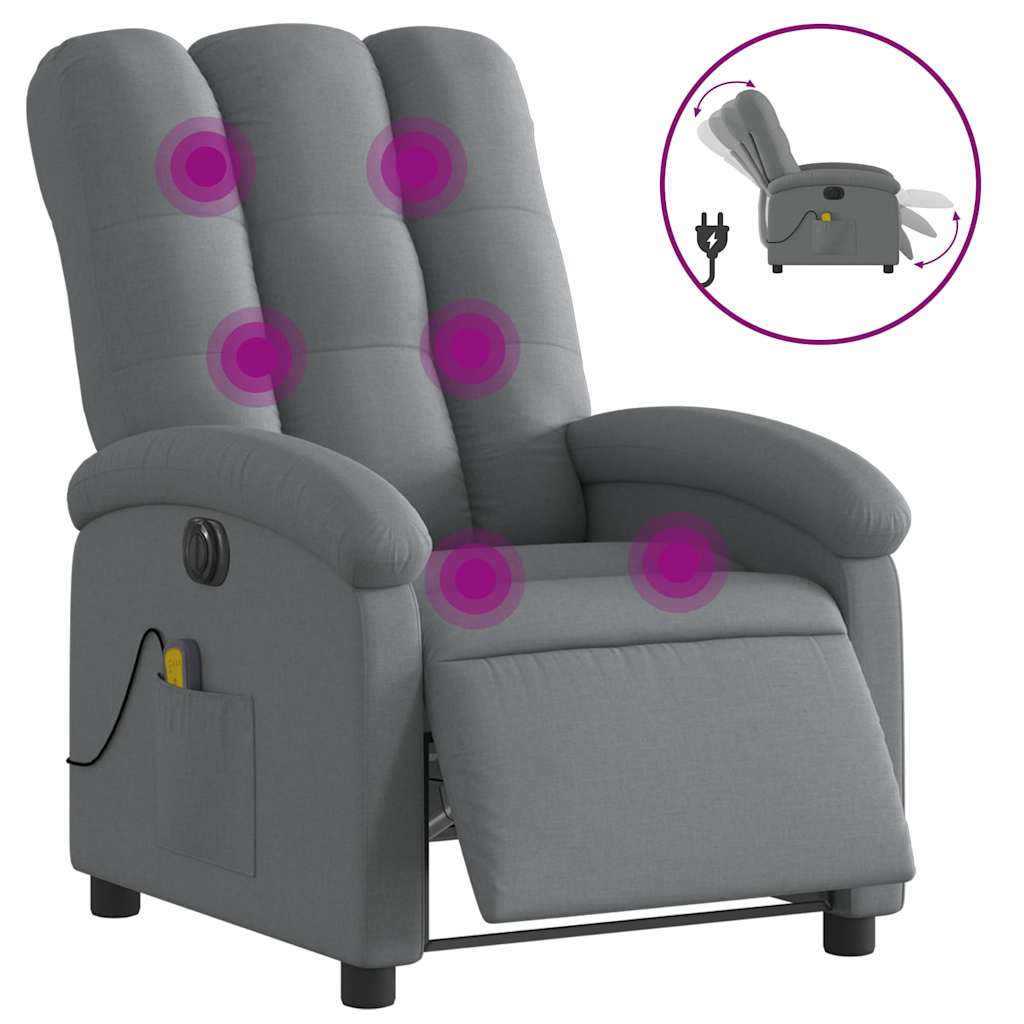 Relaxsessel Elektrisch Hellgrau Stoff