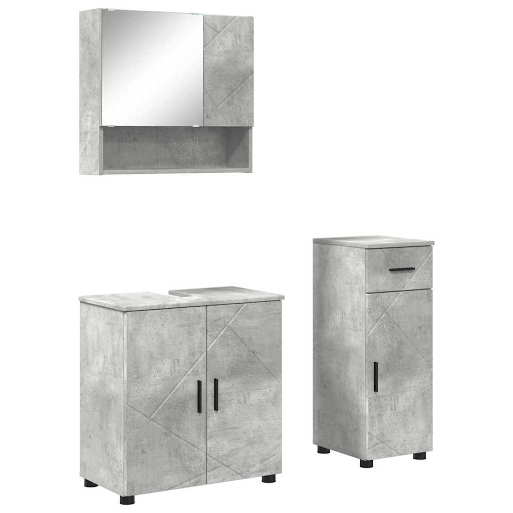 Badezimmermöbel-Set mit Tür 3 pcs Weiß Holzwerkstoff & Metall