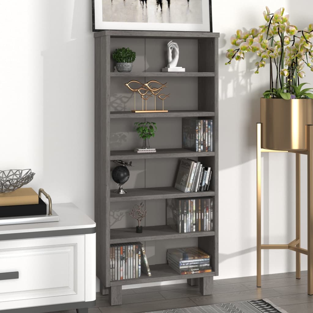 CD-Schrank HAMAR Honigbraun 45x18x100 cm Massivholz Kiefer
