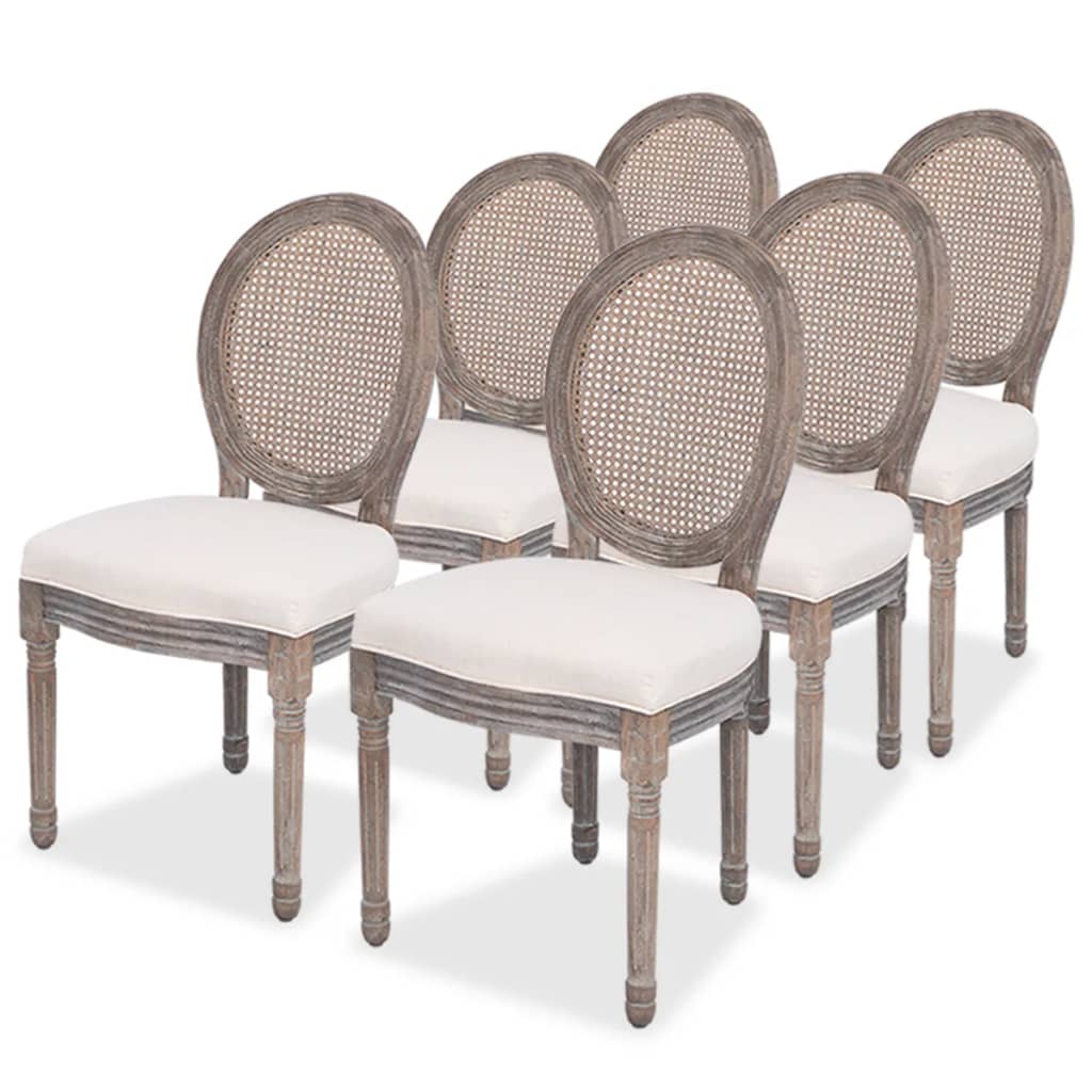 Esszimmerstühle 2 Stk. Creme Stoff