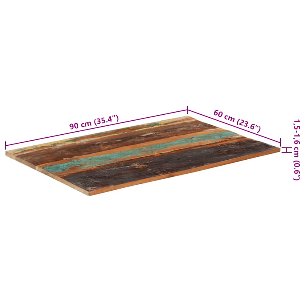 Tischplatte Massivholz Akazie 15-16 mm 60x80 cm