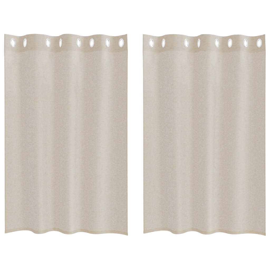 Voile-Vorhang mit Vorhängen 2 pcs Weiß 140 x 140 cm Polyester