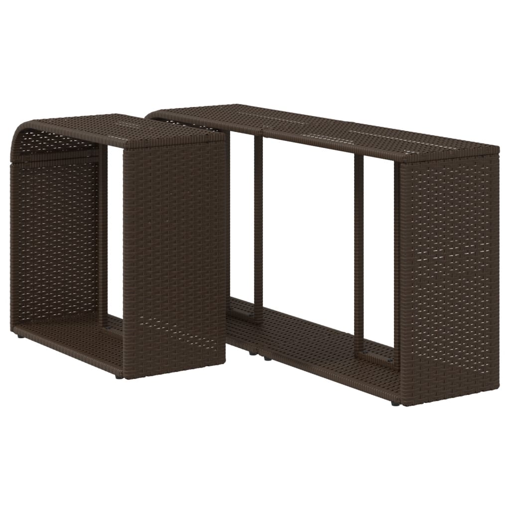 Lagerregale 2 Stk. Schwarz Poly Rattan