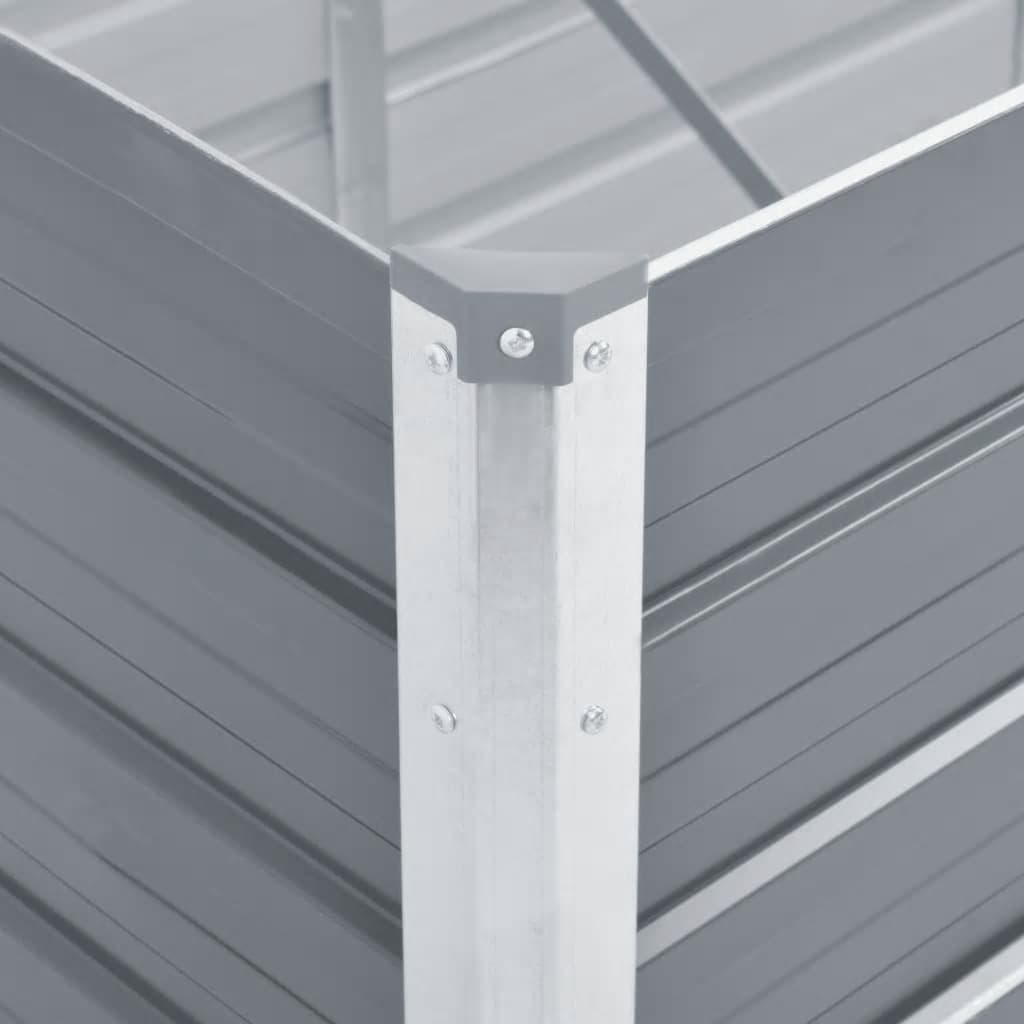 Hochbeet 160 x 80 x 77 cm Verzinkter Stahl Grau