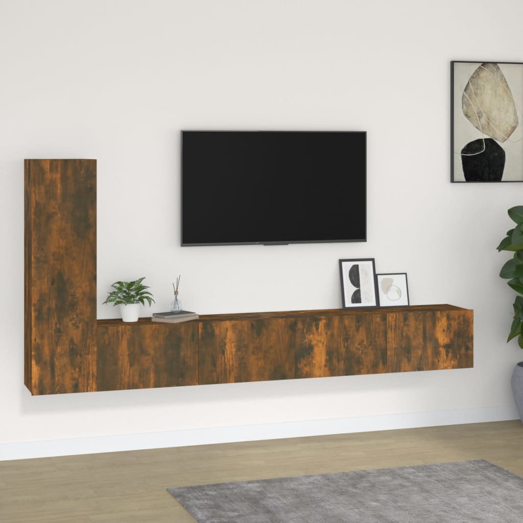 4-tlg. TV-Schrank-Set Weiß Holzwerkstoff