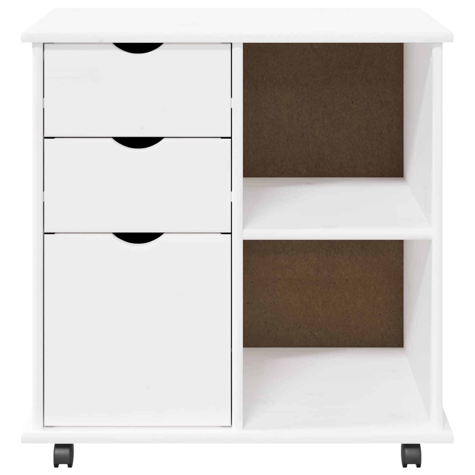 Rollschrank Honigbraun 63,5 x 39 x 65,5 cm Massivholz Kiefer